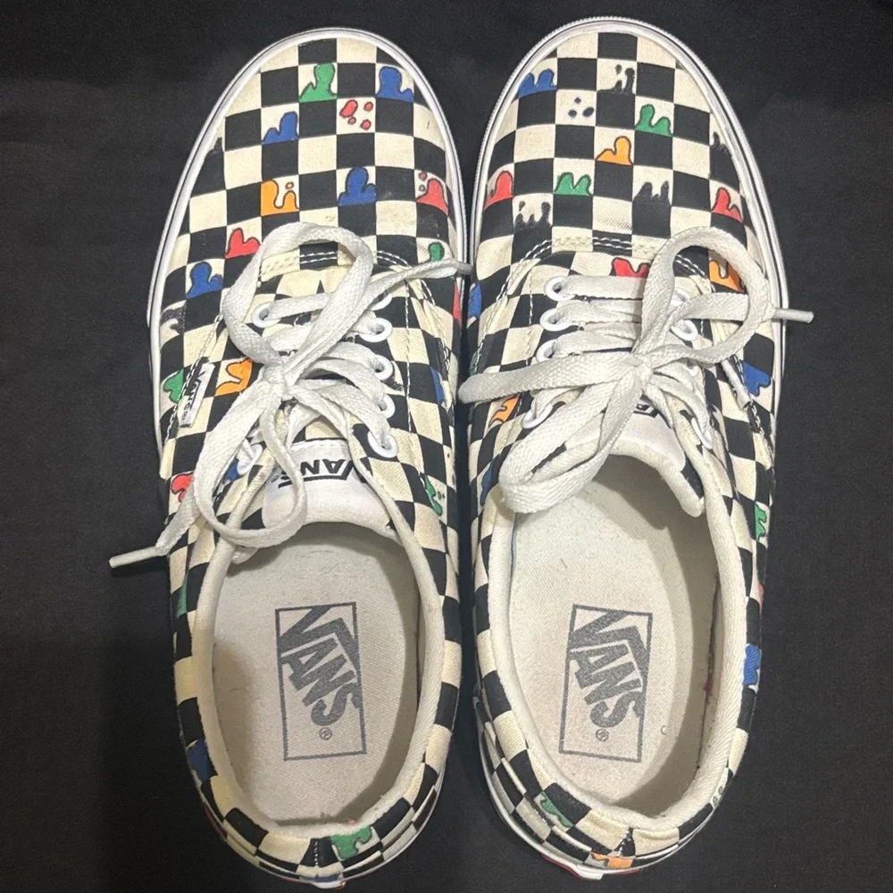 Vans Checkered Sneakers with Multicolor Accents Women’s size 7.5 - Picture 2 of 8